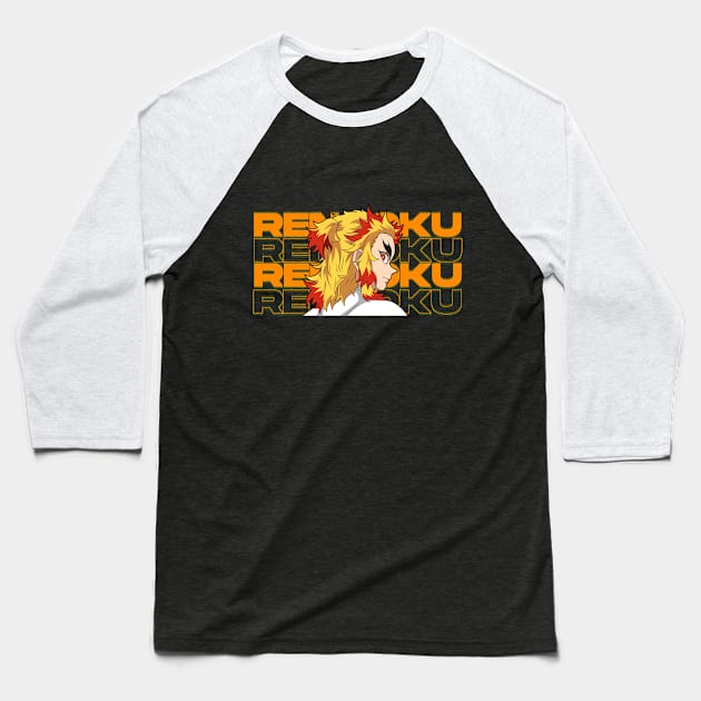 kyojuro Rengoku demon slayer Baseball T-Shirt by Abdoss